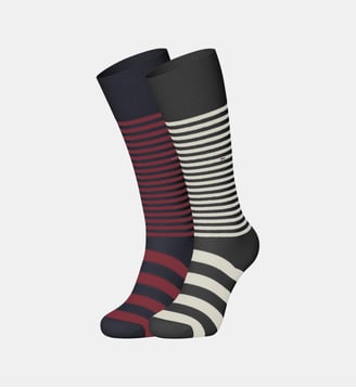 2 Paires de Chaussettes à rayures - Eden Park - Bordeaux