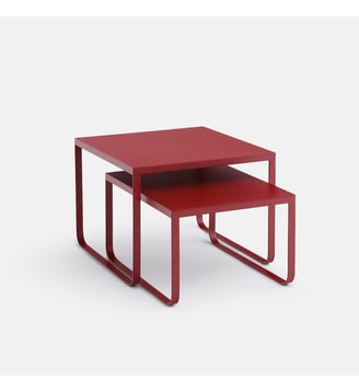 Lot de 2 tables basses gigognes, en métal acier - La Redoute Interieurs - Bordeaux
