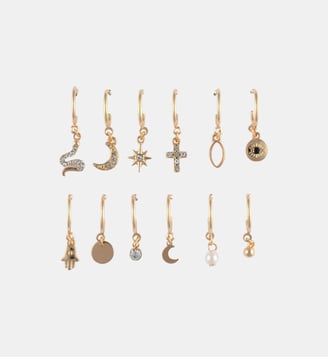 Set x12 petites créoles dépareillées - Balaboosté - Doré