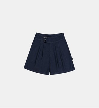 Jupe culotte en coton - Agnès b. - Bleu denim