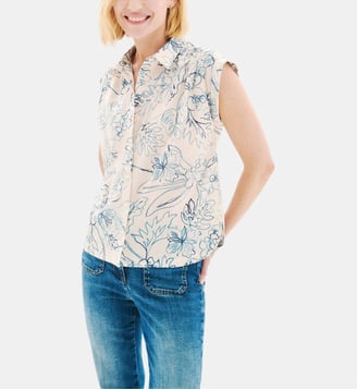 Chemise celora - Motif imprimé - Coton - Coupe droite - Caroll - Blanc