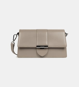 Sac trotteur Paris Ily en cuir - Lancaster - Gris