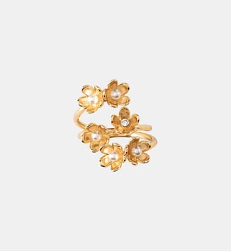 Bague asymétrique bouquet de fleurs - Maje - Doré