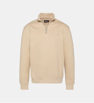 Sweat col camionneur en coton - Schott - Beige