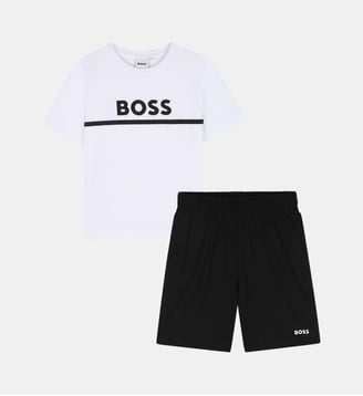 Ensemble t-shirt + short - BOSS Kidswear - Blanc