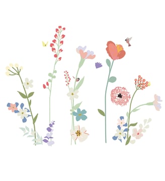 Stickers géants Fleurs de champs - Mimi' lou - Multicolore