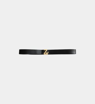 Ceinture fine Initiales La Mini cuir-Noir-T3 - Zadig&Voltaire - Noir