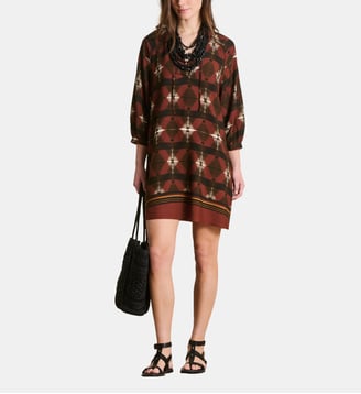 Robe courte à imprimé manches 3/4 - La Fée Maraboutée - Mahogany