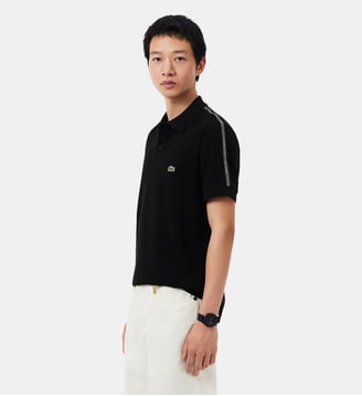 Polo regular fit bandes griffées - Lacoste - Noir