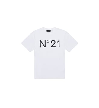 T-shirt in jersey with logo - N°21 - Blanc