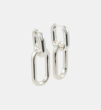 Boucles d'oreilles anneaux rectangulaires argentés - Balaboosté - Argenté