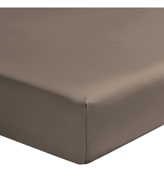 Drap housse uni en lin lavé, bonnet de 30cm, NOUVELLE VAGUE - Alexandre Turpault - Marron roseau