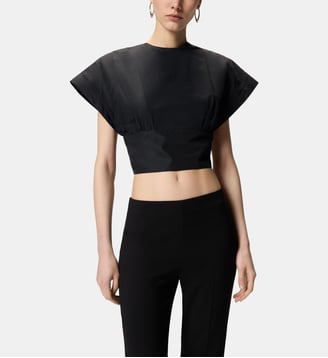 Haut cropped à manches larges - Pinko - Limousine noire