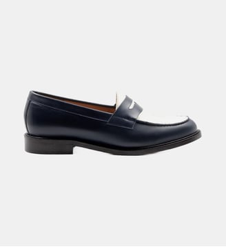 Mocassins cuir F - Jules & Jenn - Bleu blanc