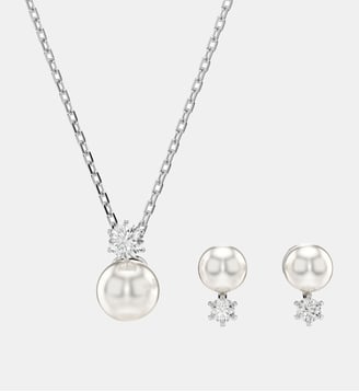 Parure Matrix, Perle de cristal, Métal rhodié - Swarovski - Blanc