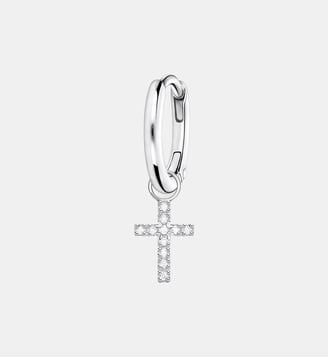 Créole unique avec Pendentif croix - Thomas Sabo - Argent