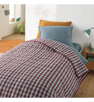 Couvre-lit matelassé coton à carreaux - La Redoute Interieurs - Bleu