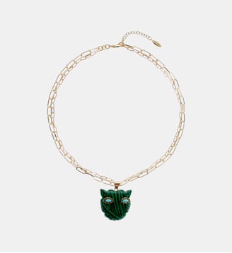 Collier double chaînes avec charm FABELLA - Hipanema - Émeraude