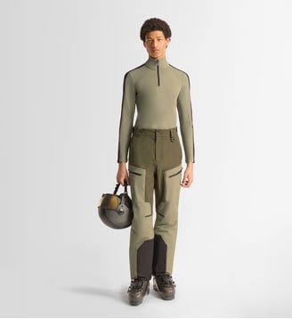 Sous-pull Alpille IV ajusté stretch col montant zippé - Fusalp - Laurel et noir