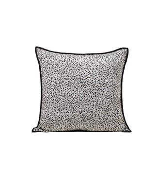 Housse De Coussin  Coton biface à imprimé animalier - Madura - Ivoire et noir