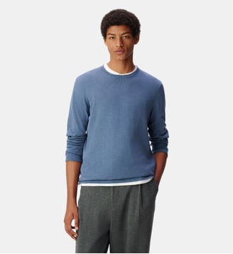 Pull tricot flammé - Ikks - Bleu acier