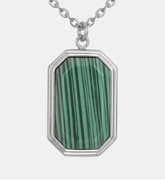 COLL. mono-motif Mason en Acier 316L avec malachite vert - Phebus - Acier