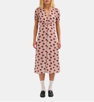 Robe longue fleurie cintrée - CESAR - Pablo - Rose