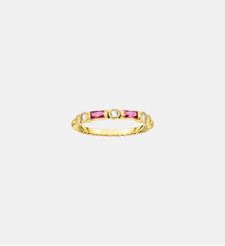 Bague ruban avec pierres rouges - Thomas Sabo - Or