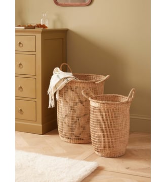 Panier en jonc de mer par lot de 2 - Cyrillus - Bois naturel