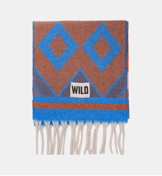 Grande écharpe douce épaisse à motifs LORETO - Wild - Bleu
