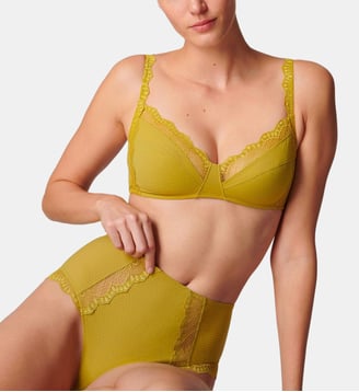 Soutien-gorge corbeille Candide sans armatures coton - Simone Pérèle - Vert