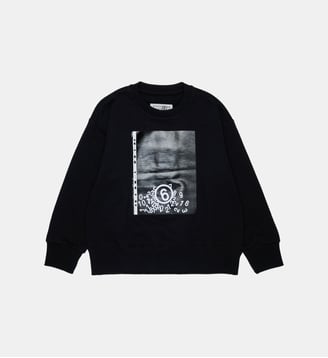 Sweat-shirt col rond avec logo - MM6 Maison Margiela - Noir
