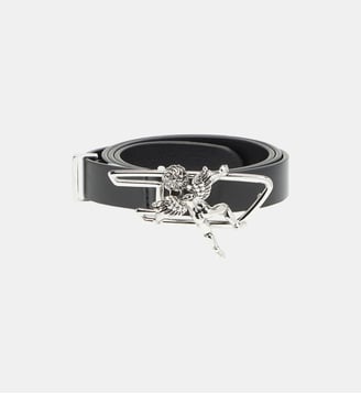 Ceinture 2 cm en cuir avec boucle contour chérubin D - Diesel - Noir