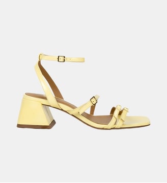 Sandales à Talon Vivy Cuir Verni Froissé - Bobbies - Citron givré