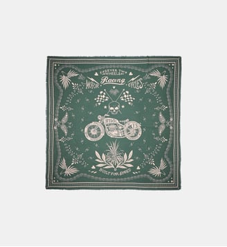 Grand foulard à motifs BANDANA - Wild - Kaki