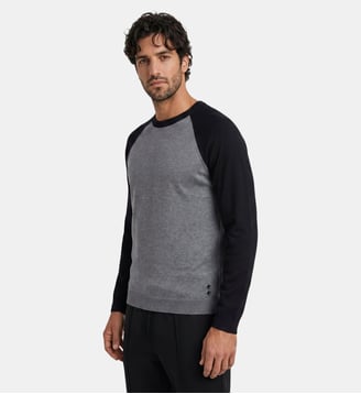 Pull de baseball en coton et laine - Ron Dorff - Gris