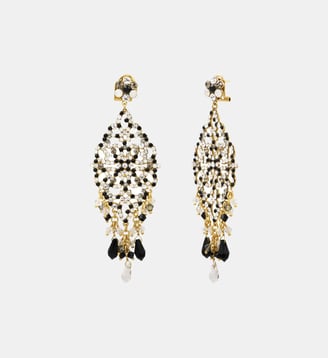 Boucles d'oreilles tiges percées   - Chiara - Satellite - Noir et blanc