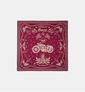 Fooulard medium à motifs BANDANA - Wild - Bordeaux