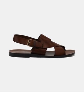 Sandales plates homme - Jules & Jenn - Marron