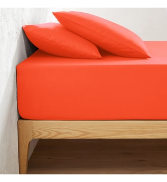 Drap housse uni polycoton, bonnet 32 cm La Redoute Interieurs