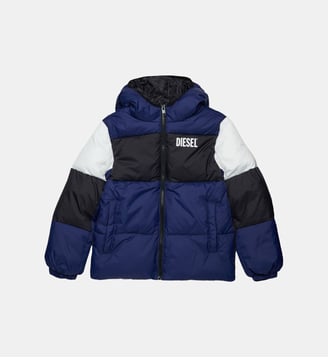 Veste matelassée colorblock avec logo - Diesel Kids - Bleu foncé