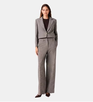 Pantalon de tailleur à carreaux - Maje - Marron