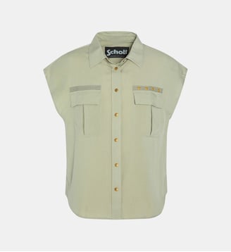 Sleeveless army shirt - Schott - Kaki