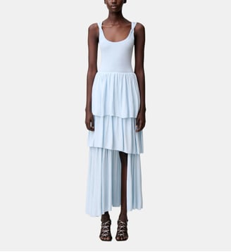 Robe longue maille - Claudie Pierlot - Bleu nuage