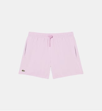Short de bain mi-long uni - Lacoste - Rose vert