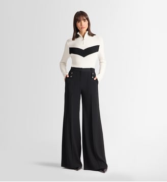 Pull andromede col montant coupe ajustée - Fusalp - Neige et noir