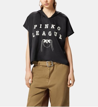 Blouse à capuche avec imprimé pinko league - Pinko - Noir et blanc