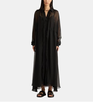 Robe russell en mousseline unie - Momonì - Noir