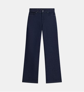 Pantalon large en coton - Agnès b. - Bleu denim