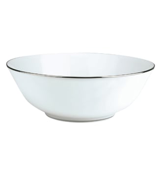 Saladier en porcelaine finition platine - ALBI - Christofle - Blanc
